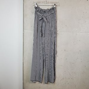 See you Monday striped tie waist pants size large